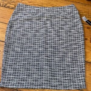 Soho Black and White Tweed Pencil Skirt